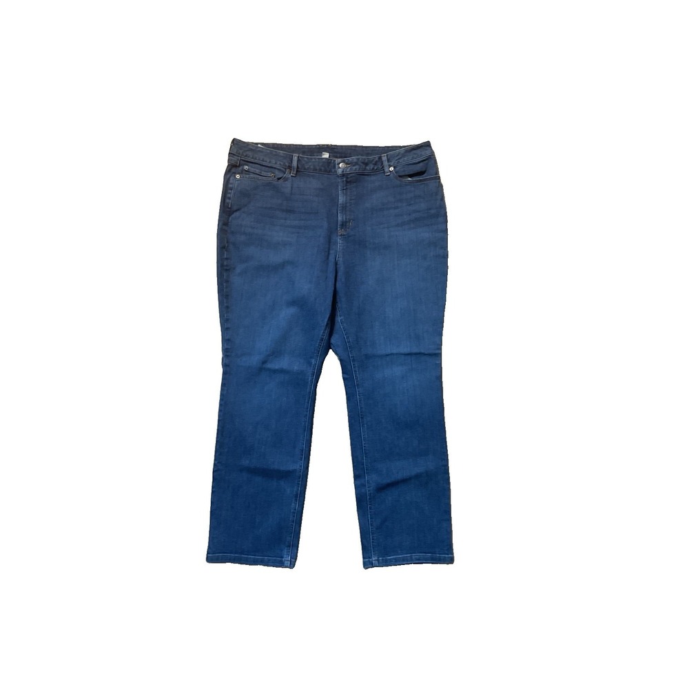 L.L. Bean BeanFlex Straight Leg Favorite Fit Jeans 22 Reg Womens Stretch